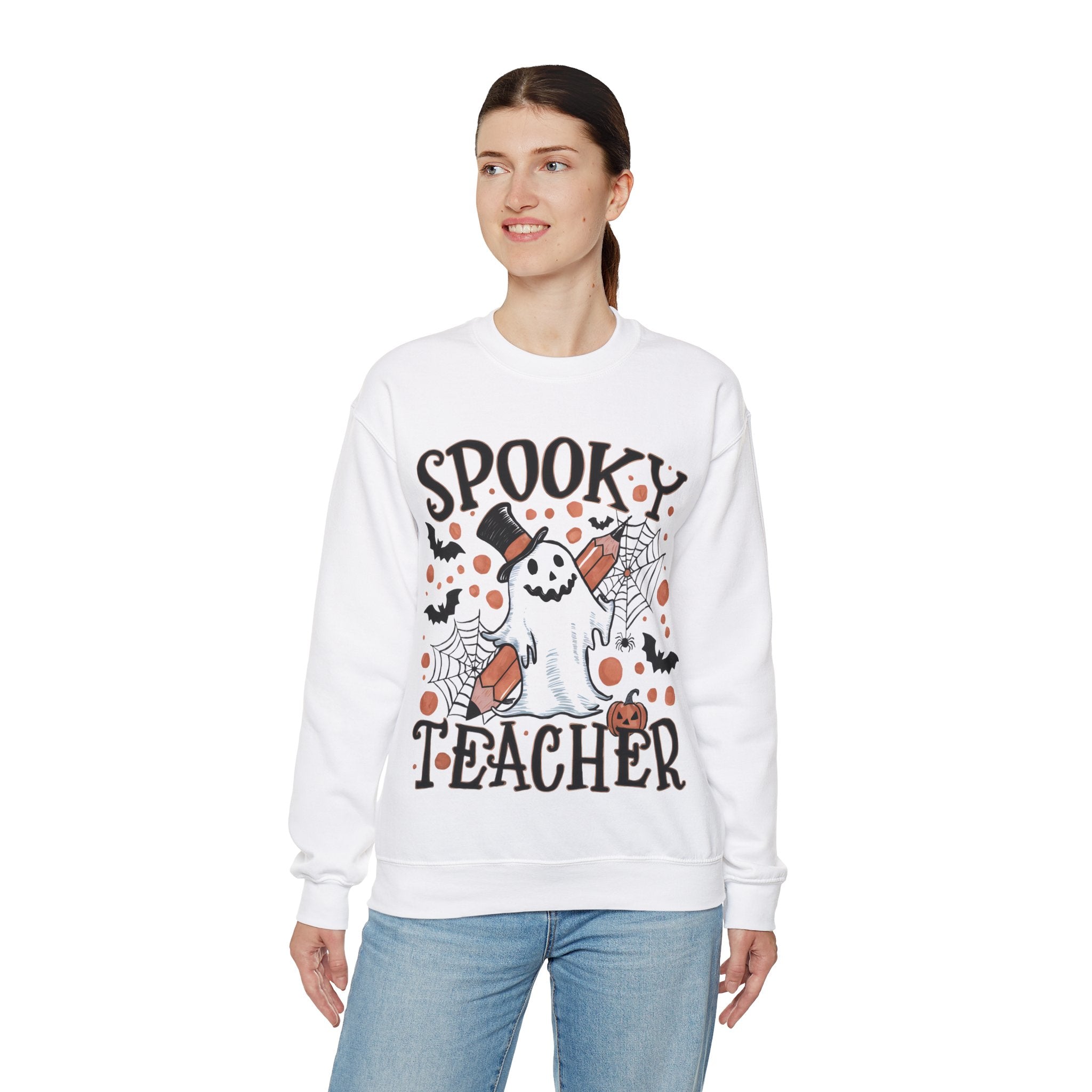 Spooky Teacher Halloween Unisex Heavy Blend™ Crewneck Sweatshirt