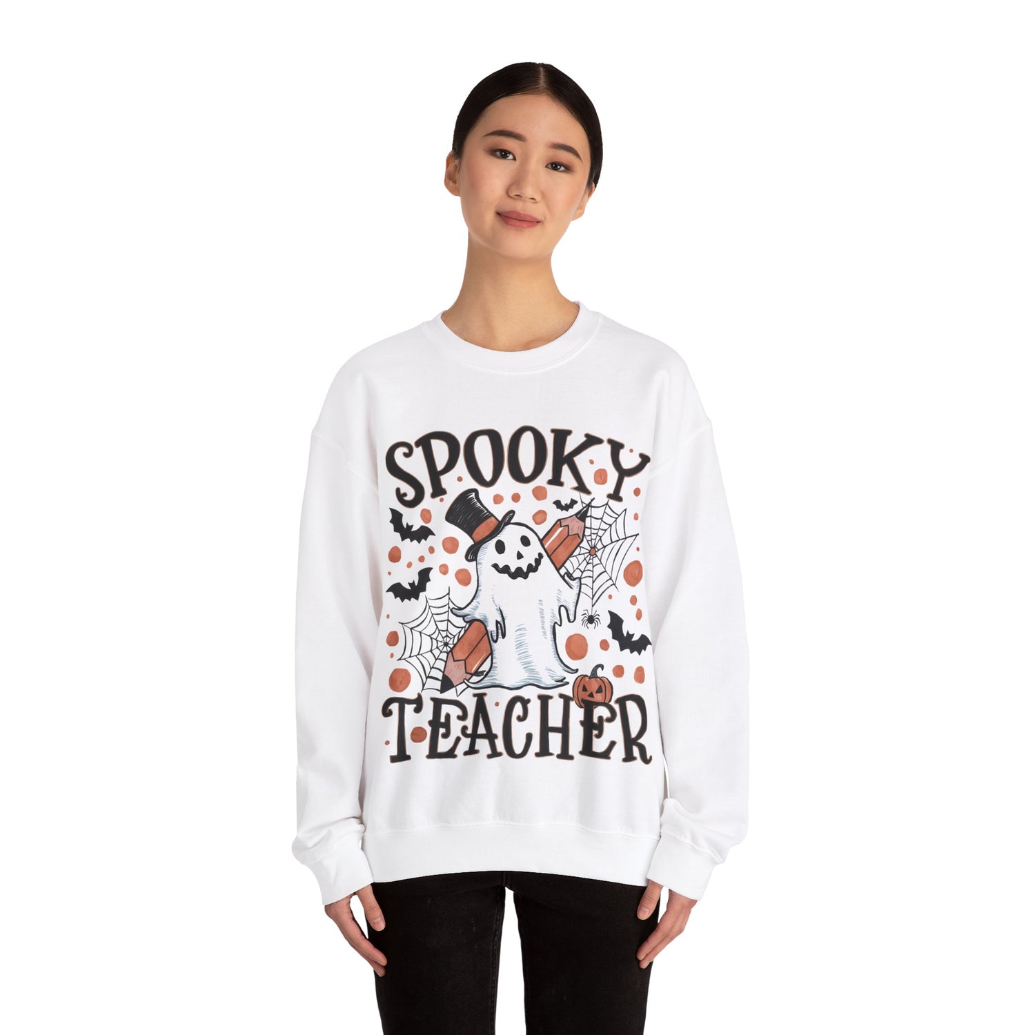 Spooky Teacher Halloween Unisex Heavy Blend™ Crewneck Sweatshirt