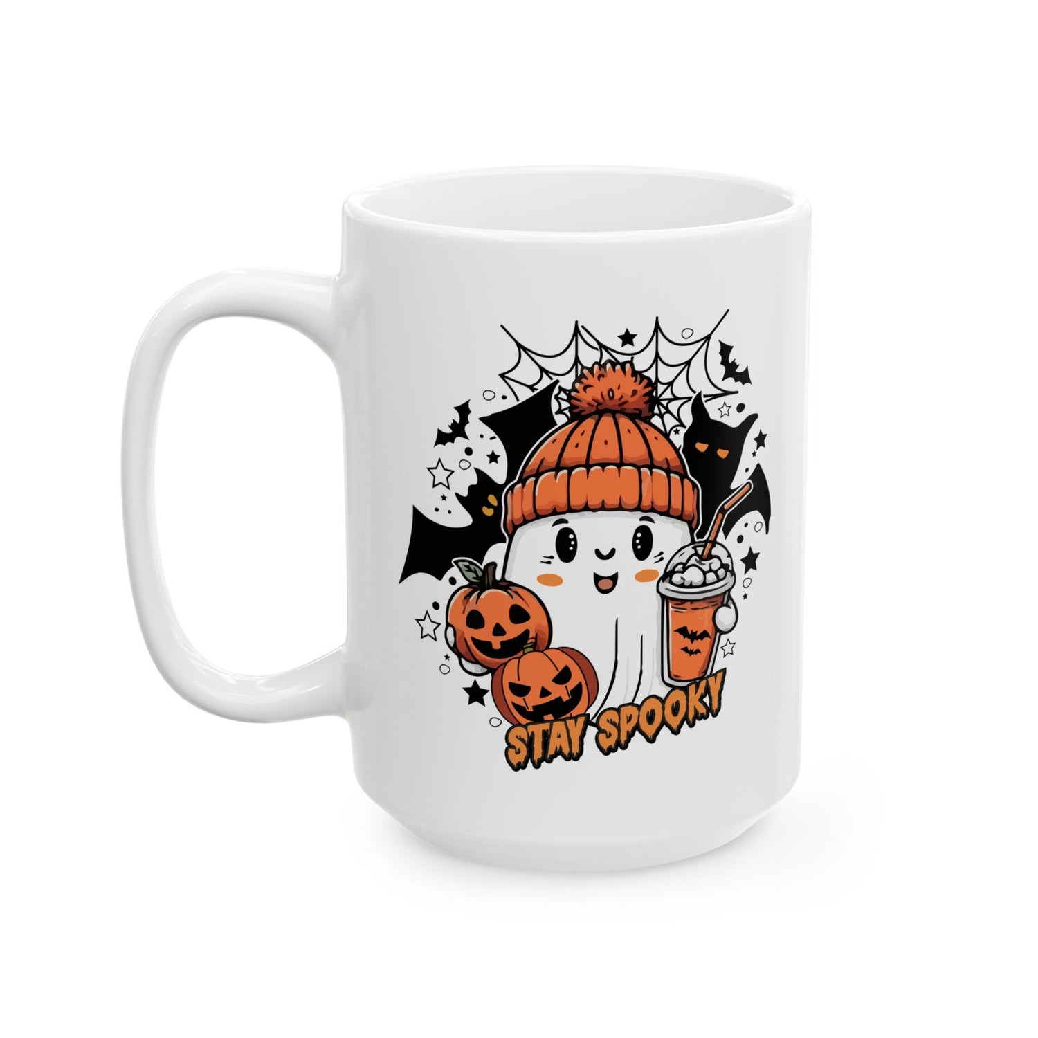 Stay Spooky Ghost Halloween Ceramic Mug, (11oz, 15oz)