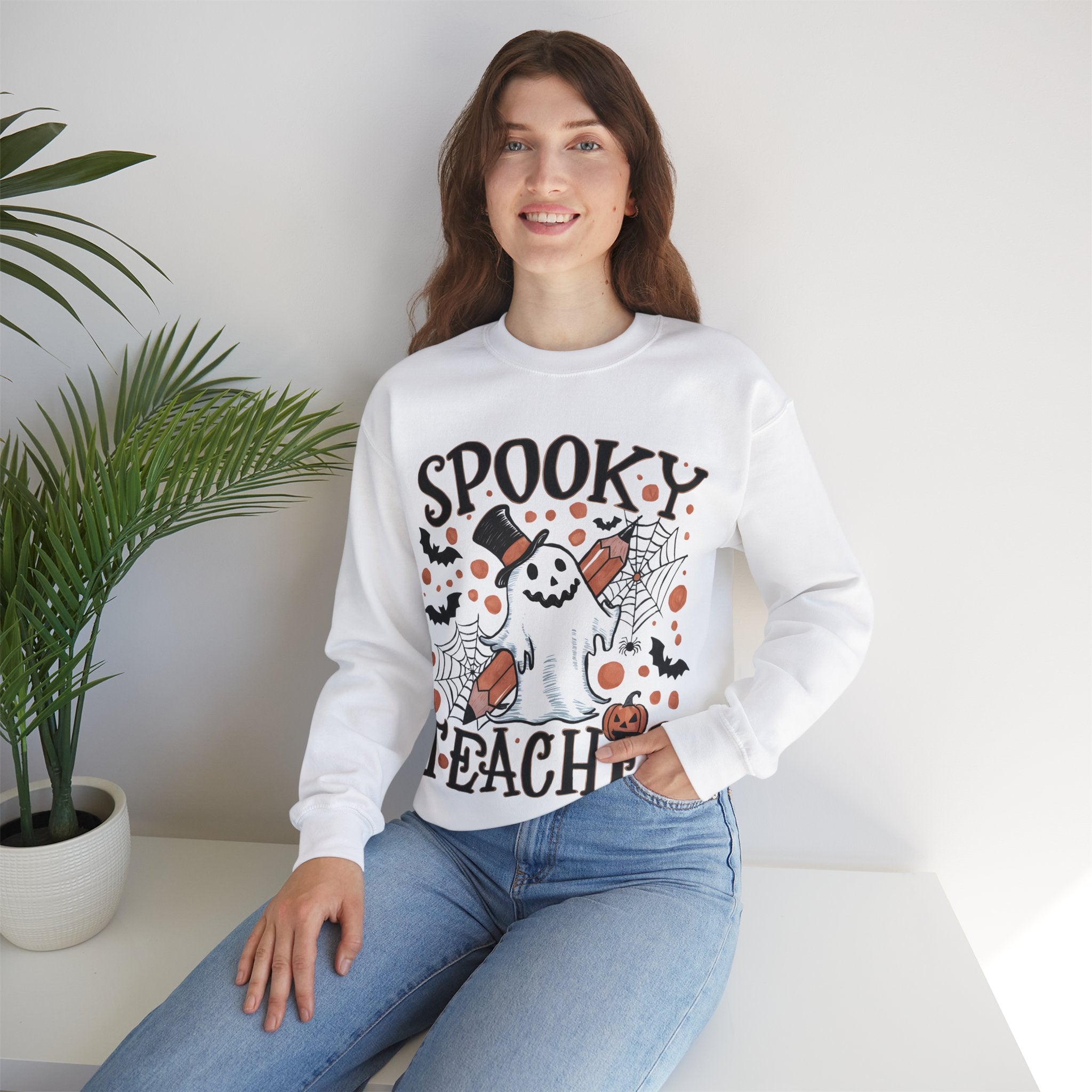 Spooky Teacher Halloween Unisex Heavy Blend™ Crewneck Sweatshirt