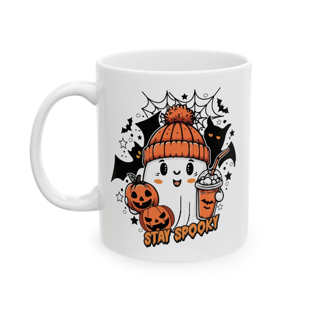 Stay Spooky Ghost Halloween Ceramic Mug, (11oz, 15oz)