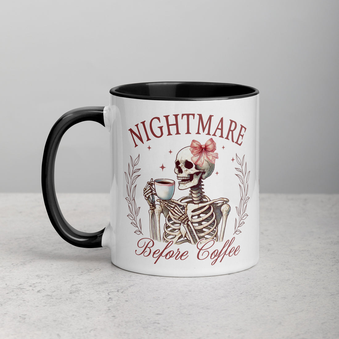 Nightmare Before Coffee Mug with Color Inside