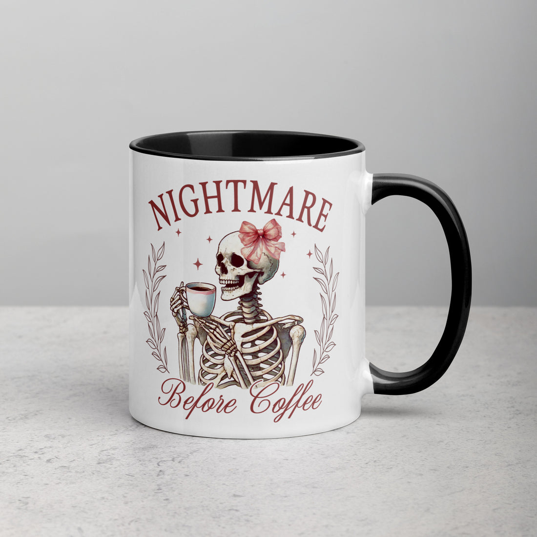 Nightmare Before Coffee Mug with Color Inside