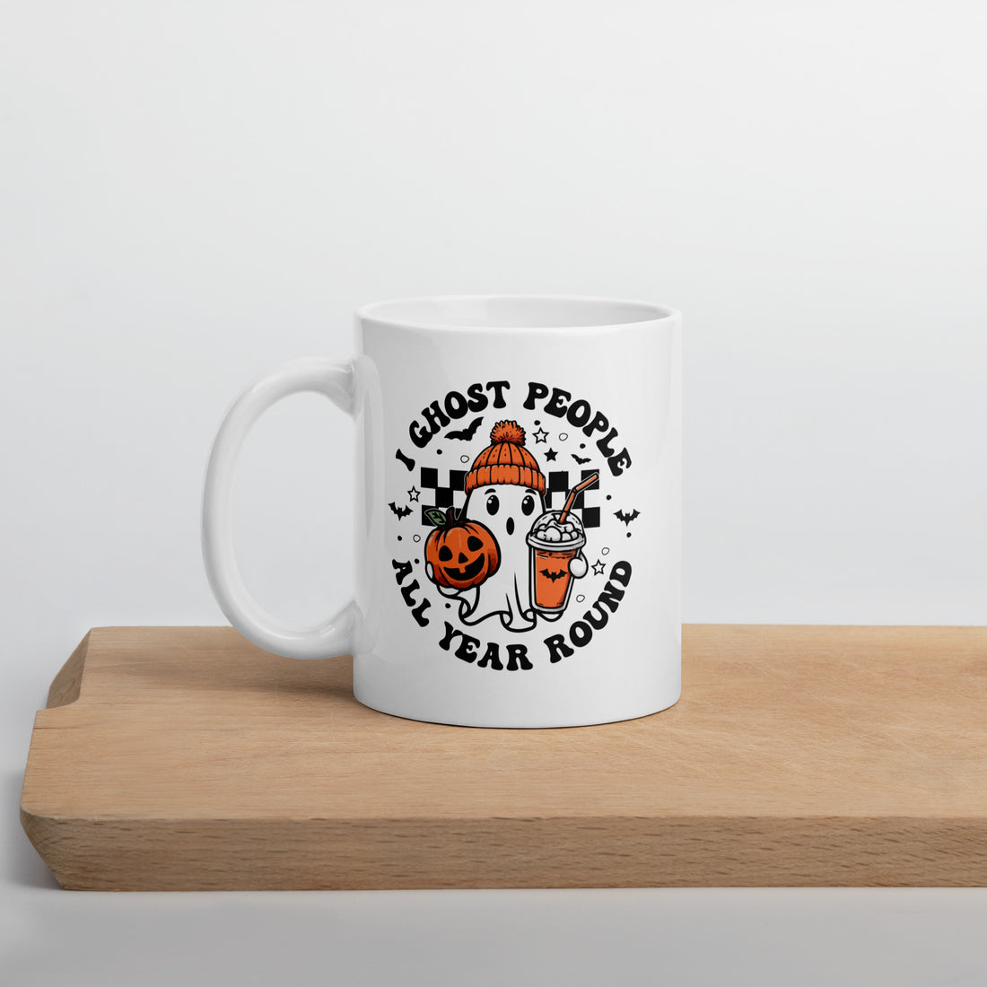 I Ghost People All Year Round White Glossy Mug Halloween